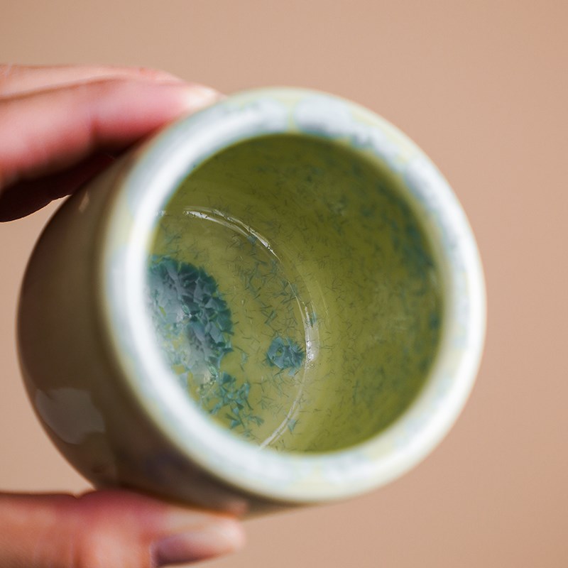 咖啡杯陶瓷主人杯精致结晶釉中彩品茗杯个人闻香茶杯家用