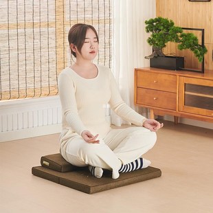 打坐垫禅修垫蒲团拜佛垫冥想静坐禅垫家用折叠加厚布艺椰棕跪拜垫