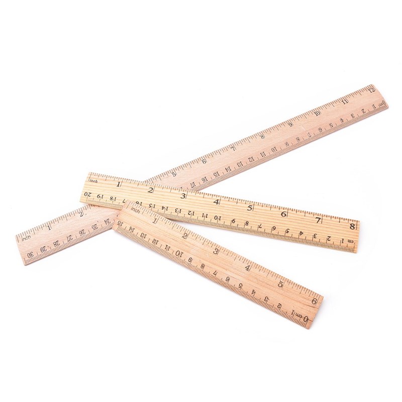 1pcs 15/20/30cm Wooden Ruler Learning Office Stationery Rule