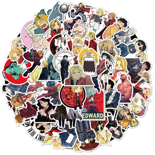 50PCS Fullmetal Alchemist Sticker Toy Gifts for Kids Cartoo