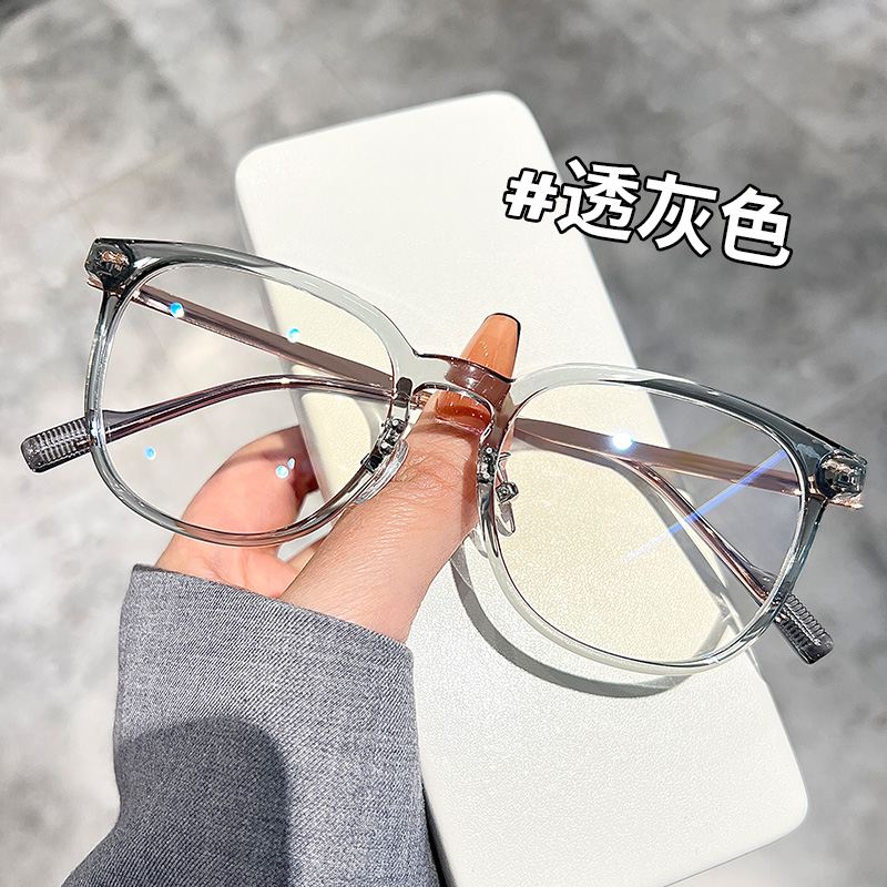 冷茶色近视眼镜女l韩版潮素颜神器超轻可配度数大框显脸小眼睛平