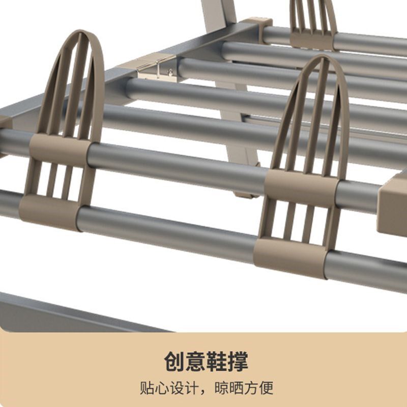 折叠晾衣架落地家用阳台晒衣架室内简易衣架多功能衣杆晒被子神器