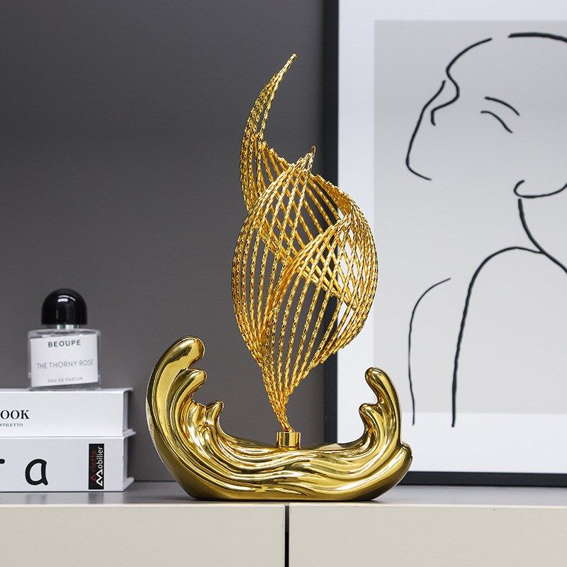 风生水起摆件现代轻奢客厅玄关酒柜创意装饰品办公室电视柜工艺品,家居饰品,装饰摆件,淘宝优惠券,粉丝福利购,淘宝优惠卷