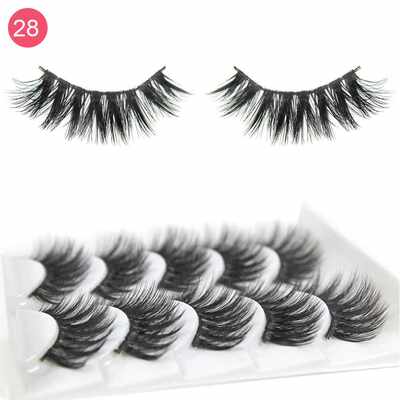 速发5 Pairs 3D Mink Hair False Eyelashes Natural Beauty Eyel