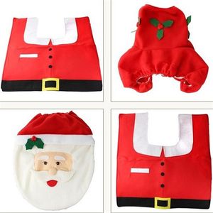 极速Red Santa toilet seat plus floor mat plus tank co耶诞马