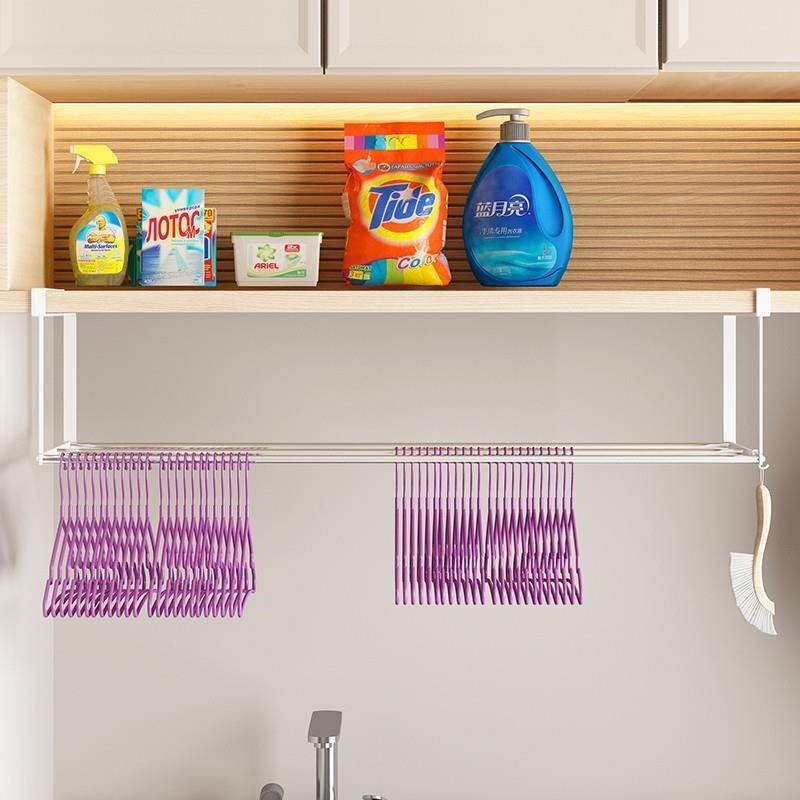 阳台洗衣柜下置物架吊柜下挂架篮子衣架收纳神器整理免打孔悬挂筐,收纳整理,整理架/置物架/收纳架,淘宝优惠券,粉丝福利购,淘宝优惠卷