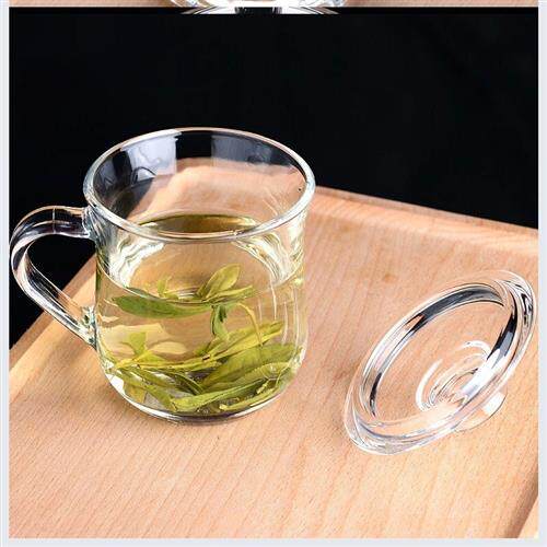 热销高档东茂盖杯带把水晶杯 水晶玻璃透明泡茶杯有盖子加厚水杯