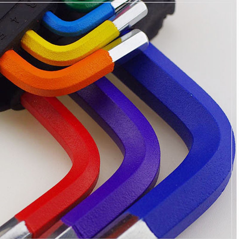 9Pcs 1.5mm-10mm Color Coded -End Hex Allen Key L Wrench Set 电子元器件市场 外设配件 原图主图