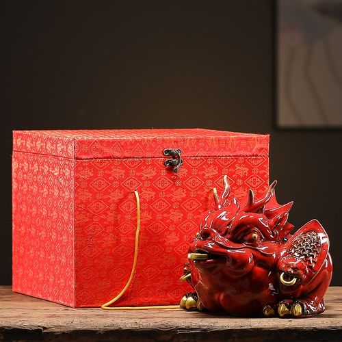 陶瓷招财金蟾摆件桌面大号家居客厅办公室三足蟾蜍茶台茶桌茶宠