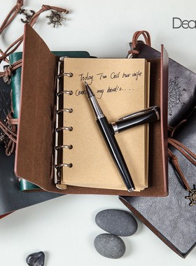 欧式复古海盗记事本创意活页夹可z拆卸日记本笔记本子文具定制log