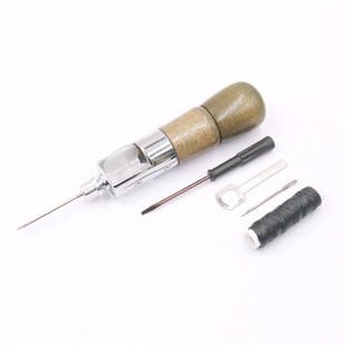 DIY皮雕工具皮革缝纫器菱斩手缝机穿线器 V缝纫穿针线工 修鞋 制鞋