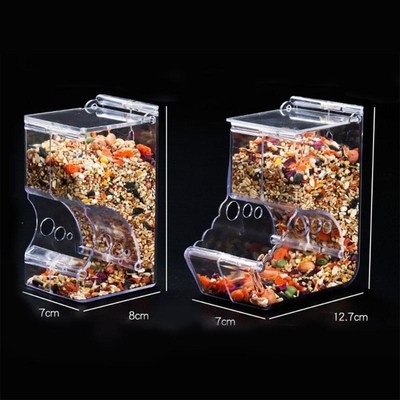 Hamster Rabbit Food Dispenser Feeder Plastic Clear Automati