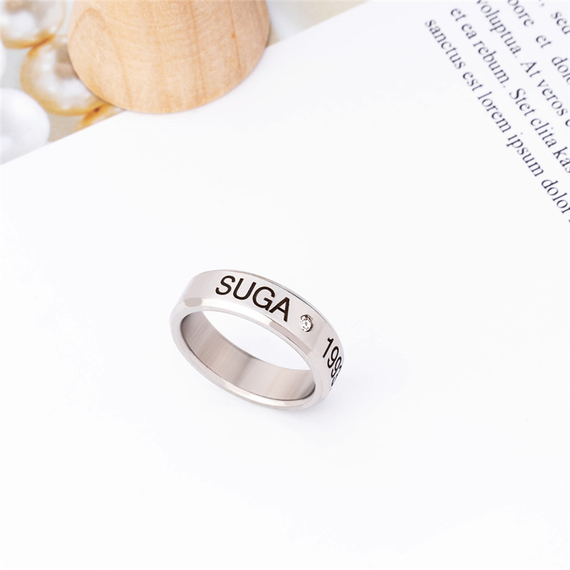 极速1Pc Kpop Ring Stainless Steel JHOPE Finger Rings Jewelry