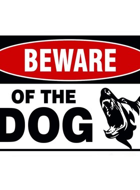 Metal Sign Fence Hanging Borad Beware Of The Dog Logo Iron S
