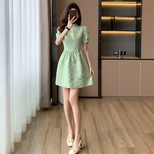 气质显瘦高级感法式 改良旗袍新中式 小个子短款 夏季 连衣裙 2024新款