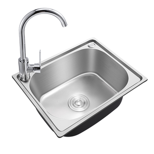 推荐 304不锈钢水槽单槽洗碗池厨房家用大号加厚洗菜盆洗碗槽一体