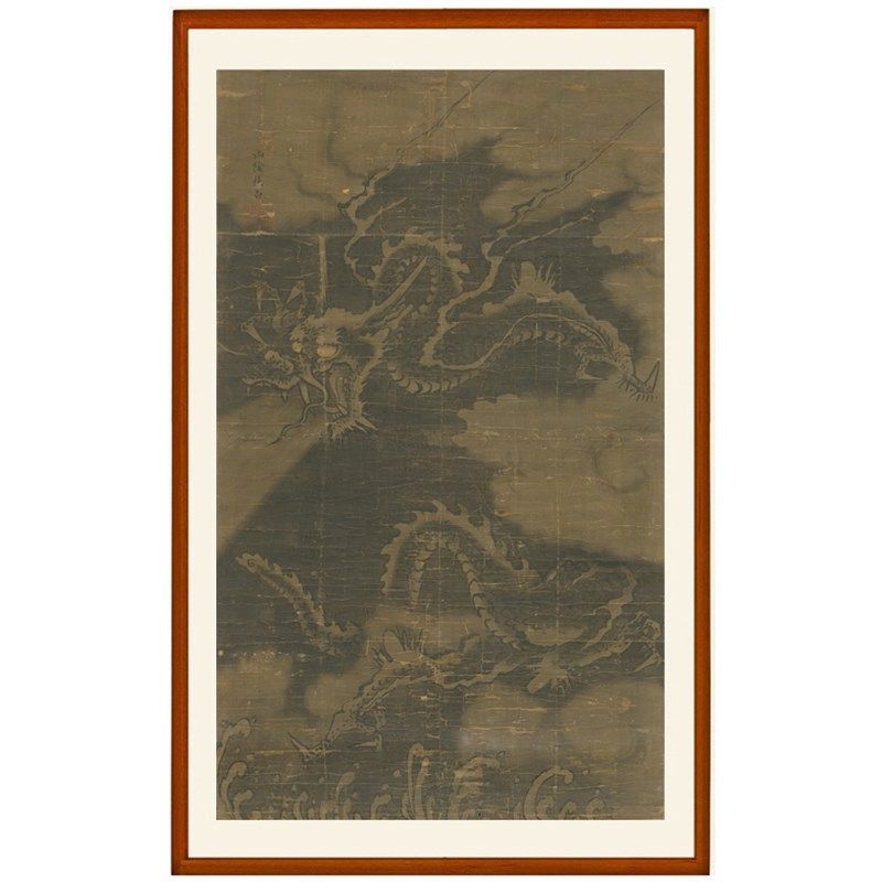 抱白墨龙图花鸟画非手绘国画字画客厅挂画装饰画竖版卷轴装裱定制