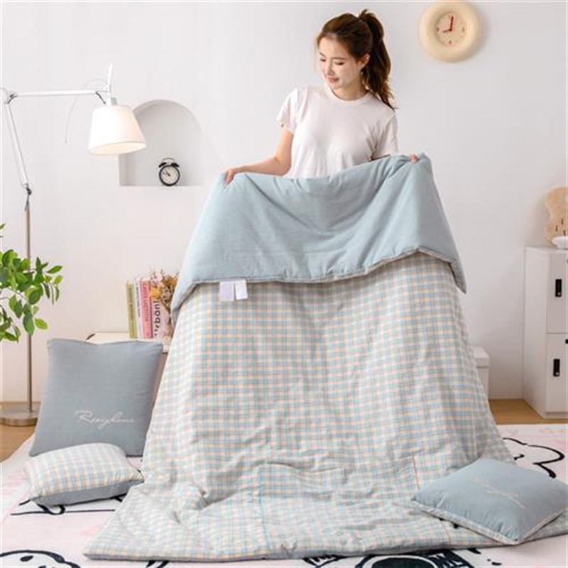 纯棉抱枕被子两用折叠汽车枕头靠垫被办公室沙发午睡全棉空调被