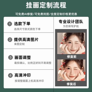 来图定制装饰画照片高清挂画订做大尺寸打印客厅卧室壁画挂墙海报