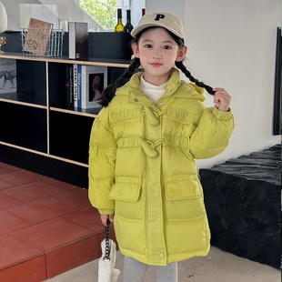 女童中长款羽绒服儿童女款冬季超轻F棉衣冬装女宝加绒加厚小童外