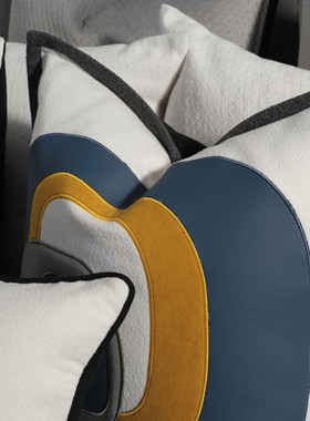 现代简约样板间儿童床品蓝u黄色系赛车主题男孩房床上用品11件套