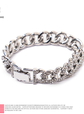 回到未来王嘉尔同款带钻古巴手链男潮钛钢嘻哈小众高级感