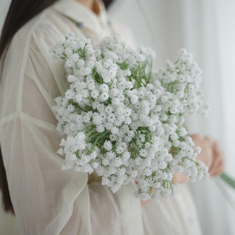 防真满天星单支假花束o仿真花干花客厅电视柜餐桌装饰塑料插花摆