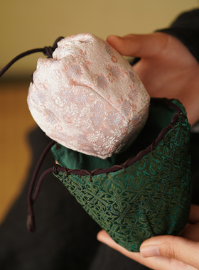 刺绣仕覆袋主人杯功夫茶具茶杯收纳布袋子珠宝首饰抽绳小锦囊