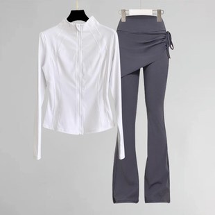 跑步运动套装女晨跑服时尚秋冬户外骑行羽毛球锻炼健身瑜伽服