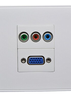 86型二位墙壁开关面板VGA红绿蓝色差分量插座 PVGA信息多媒体插座