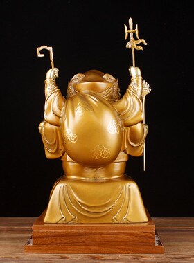 纯铜大黑天财神家居供奉客厅办公室招手三面大黑天财神佛像摆件