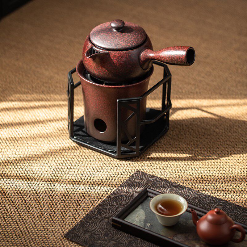 新品中式铁艺炭炉户外便携茶炉架小风炉防烫炭炉架隔热架中式收纳
