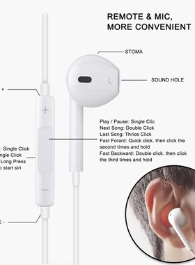 Wired Lightning earphones for iPhone 7 8 8P X XR XS Max HiFi
