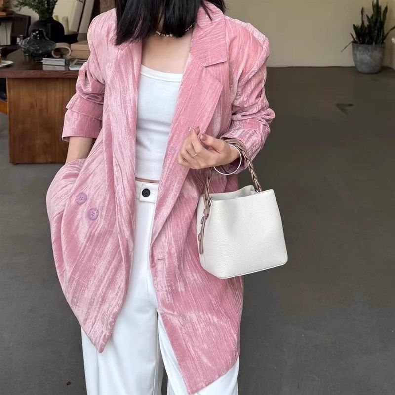 小巧精致水桶包包女高级感小众设计编织手提包百搭单肩斜挎包小包