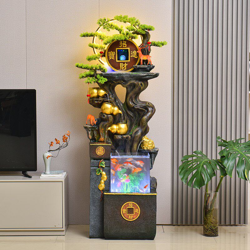 中式假山流水喷泉客厅茶室餐馆办公室葫芦生财循环水景观装饰摆件,家居饰品,流水摆件,淘宝优惠券,粉丝福利购,淘宝优惠卷
