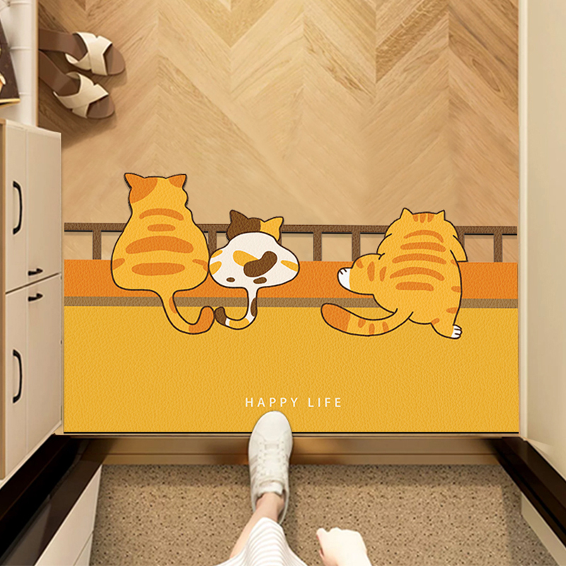 卡通入户门地垫2023新款可擦免洗pvGc门口可裁剪地毯门垫进门脚垫