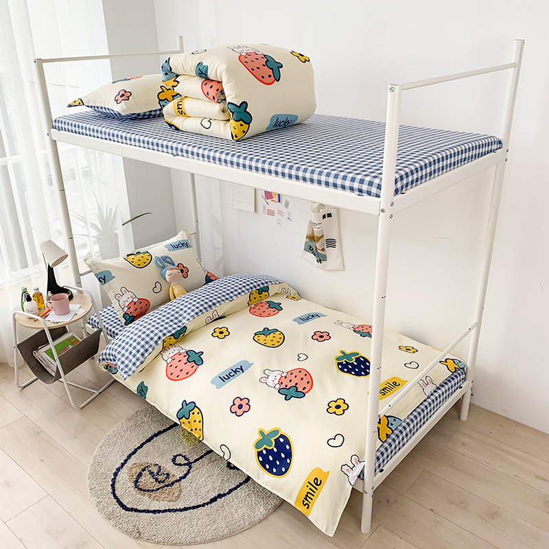 少女心卡通学生宿舍床上三件套全棉纯棉床单被套六件套床上用品1m