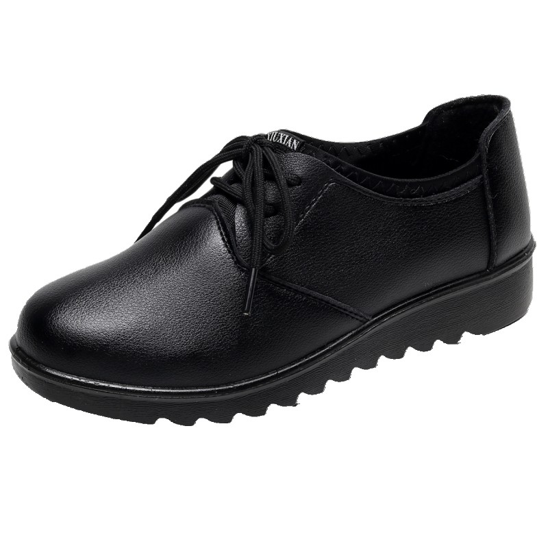 工作鞋女平底上班鞋防滑厨房餐厅皮鞋黑色休闲鞋通勤女鞋软底单鞋,女鞋,浅口单鞋,淘宝优惠券,粉丝福利购,淘宝优惠卷