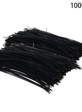 MroMax New 500/1000pcs PVC Metal Oval Round Cable Ties Black