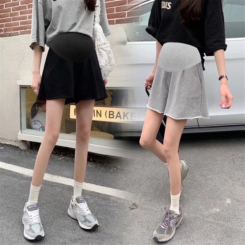 超大码孕妇短裤夏季纯棉打底裤宽松阔腿五分中裤外穿运动裤200斤