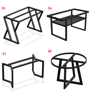 定制铁艺桌腿支架大板桌岩板桌茶几书桌脚吧台金属大理石会议餐桌