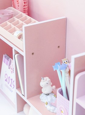 Pink wood filing  file tray magazine DIY organizer desk acce