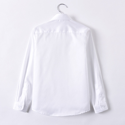 儿童白衬衫男童长袖纯棉免烫春秋中大童学生校服演出礼服白色衬衣