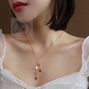 tassel style 速发 heart fashion peach Love Ins Pendant Neck