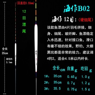 孔雀羽浮漂去壳羽毛特价 促销 加粗醒目轻口鲫鱼L漂高灵敏底钓孔雀