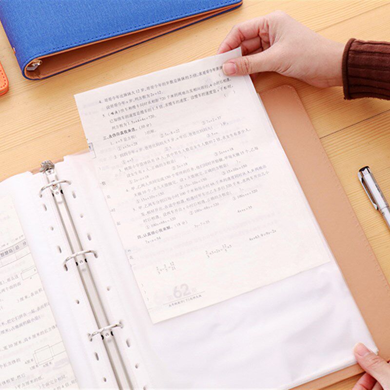 磨砂变色皮面a4/100资料册插页文件夹4孔O型活页60袋定制logo
