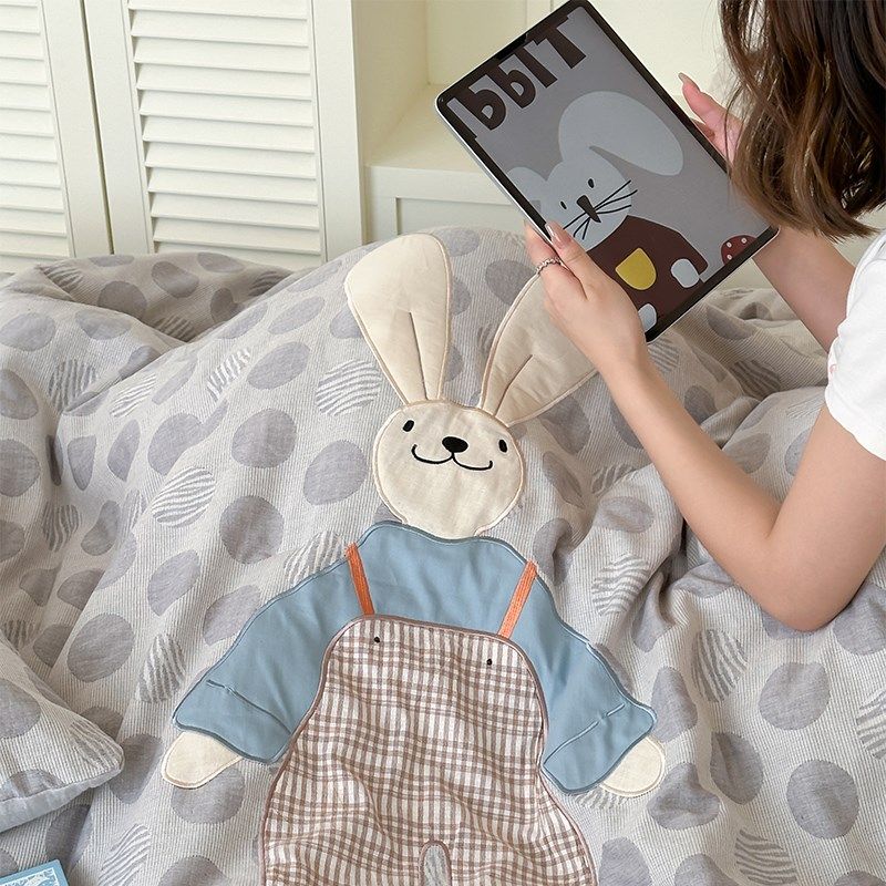 冬季全棉双层纱布被子秋冬被儿童单人被芯冬天加厚保暖春秋被,床上用品,化纤被,淘宝优惠券,粉丝福利购,淘宝优惠卷