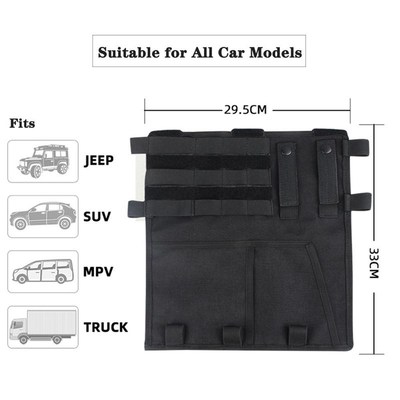 Roof Sun Visor Storage Bag Sunshade Pocket for Jeep Wrangler