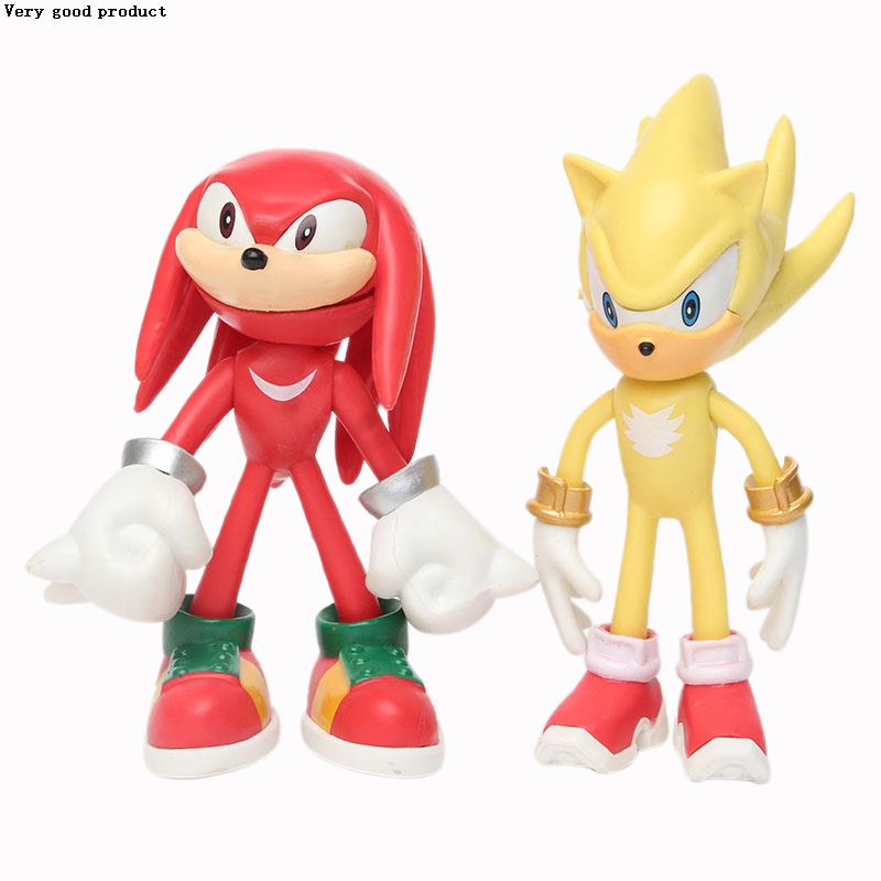 速发.cm pcs/set Sonic Figure Toys Doll Anime Cartoon Sonic T-封面