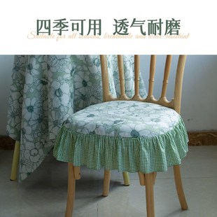 法式餐椅垫坐垫椅子套罩可定制绿色小清新餐桌凳子套靠背可拆洗